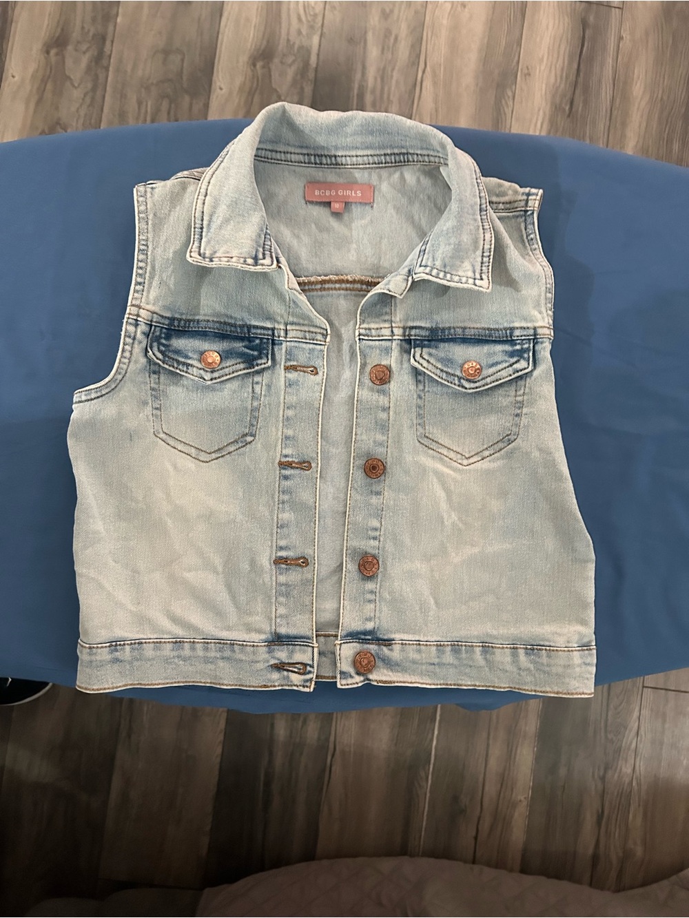 BCBG Girls Light Blue Denim Vest